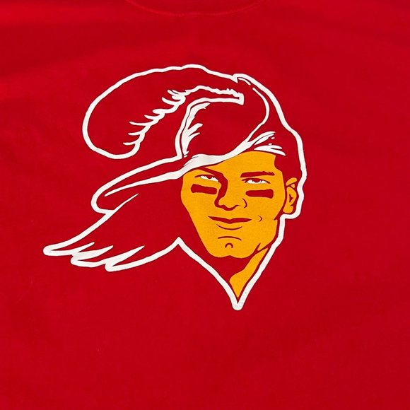 Tom Brady‎ Tampa Bay Buccaneers Champion XL T-Shirt Face Graphic Print Red - Picture 1 of 8